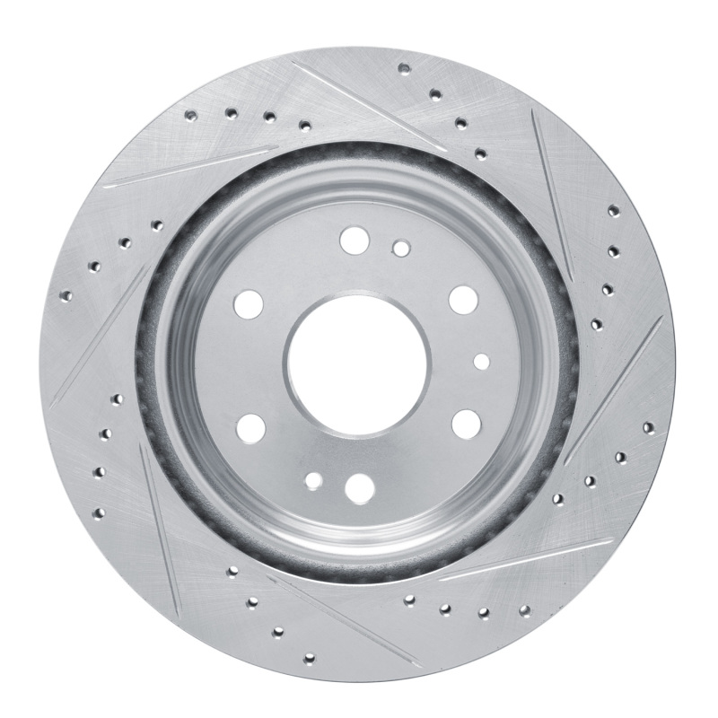 Chevrolet Colorado Brake Rotor (1) - Rear Left - R1 Concepts - Drilled & Slotted - Silver - `23-`25